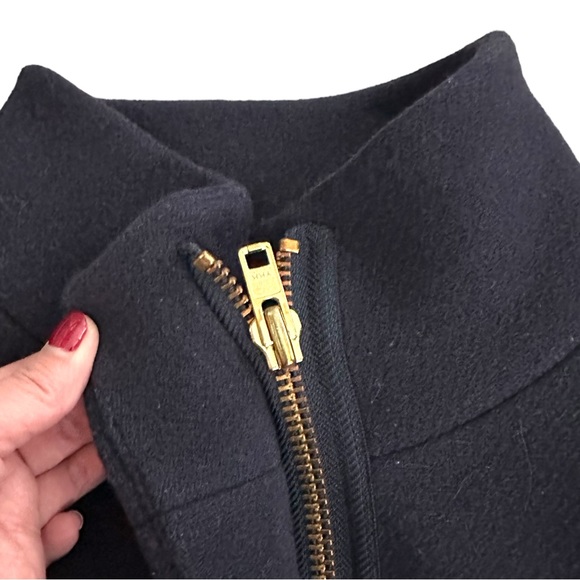J Crew Wool Stadium Cloth Navy Blue Coat by Nello Gori - Picture 3 of 5